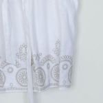 Tahari  Womens Embroidered Linen Skirt Size 16 White Tie Belt‎ Pockets Bohemian Photo 2