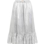 Shrimps Pearl Belt Metallic Midi skirt In Silver Size 8 Photo 0