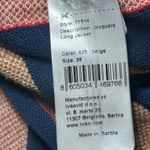 IVKO Woman Jacquard Sweater Jacket Beige Cotton Cardigan‎ Size 38 / 8 Full Zip Tan Photo 6