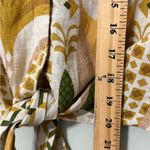 Nicole Miller  NEW YORK women’s medium v-neck tie front linen button up blouse Photo 2