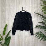 ZARA  Organza Velvet Animal Print Puff Sleeve Top size M Medium Photo 2