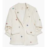 Cinq à Sept NEW NWT Cinq A Sept Khloe Floral Bead Boucle Blazer Jacket In Gardenia Off White Photo 1