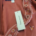 Francesca's Blue Rain Womens Dress M Orange Rust Embroidered Trim Ruffle Sleeve Boho NEW Photo 13