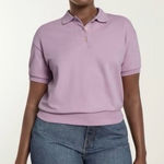 Everlane  The Oversized Polo Top Short Sleeve XXS Purple Lilac NWT Photo 0