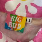 Big Bud Press Lazy Daisy Unisex Polo Soft Cotton Pink Floral USA Made Small Photo 5