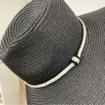 Large Black Boho Straw Woven Sun Hat Oversized Target Beach Vacation Photo 3