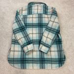 Old Navy Women's Transitional Utility Shacket Overcoat Green Plaid Size M Photo 1
