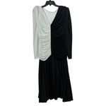 VINTAGE 1980S 90S Black + White Draped Cruella Deville style Dress M L Size M Photo 2