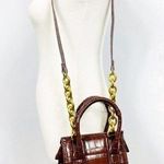 ZARA NEW ANIMAL PRINT MINI CROSSBODY BAG BROWN WITH HANDLES AND CHAIN STRAP Photo 4