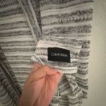 Calvin Klein  Womens Open Front Cardigan Size XL Gray Striped Sleeveless Duster Photo 4