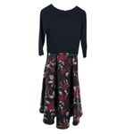 Hutch  Black 3/4 Sleeve Floral Jacquard High Low Ball Gown Dress Size‎ 2 Cocktail Photo 3