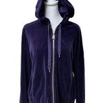 Ralph Lauren Lauren Purple Velvet Long Sleeve Zip Front Hoodie Size Large Photo 0