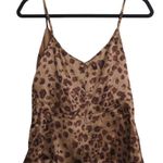 L'Agence Chiara Silk Twist Tank Top Brown Leopard Sleeveless Pleated XS New Photo 3