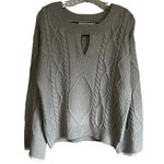 Ellison  Gray Cable Knit Wide Sleeve Sweater Photo 1