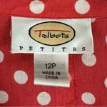 Talbots  Coral Polkadot Linen Lightweight Shacket Blazer Jacket 12P Photo 1
