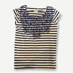 Anthropologie Meadow Rue Anthroplogie Palermo Blue White Striped Embroidered Blouse Photo 4