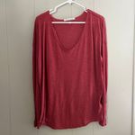 We The Free  by Free People Red Long Sleeve Tee | Scoop Neck Soft Knit Top | Size Photo 1
