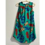Tabitha Webb  Shift Dress Women 4  Vibrant Green Floral Sleeveless Boho Casual Photo 2
