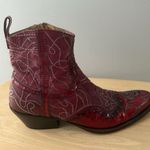 Mark Nason Red Leather Boots Womens 6 Ankle Roses Rocker Vero Cuoio Italy Boho Photo 0