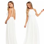 Show Me Your Mumu Amanda Halter Maxi Dress Size S White Bridal Angel Graduation Photo 3