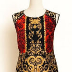 Laundry by Shelli Segal Baroque Sleeveless Top Red Black Gold Pattern Size 2 Photo 0