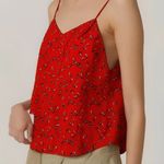 Gap  Red Black Floral V-Neck Cami Tank Top XS Photo 0