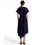 ALC Frank A.L.C. Odin Poplin Midi Asymmetric Cotton Dress Maritime Navy Blue Size 8 NWT Photo 4
