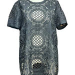 Sundance  Black Crochet Lace Short‎ Sleeve Top Size Medium Photo 0