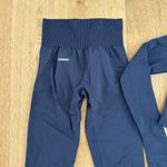 Second Left Workout Set Bralette Long Sleeve and Leggings Size XS Blueish Gray Blue Photo 3