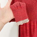 Free People Red Rain or Shine Knit Mini Dress Collared Sweater Size Large Photo 4