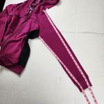 Reebok Zip-Up Hoodie Fitted Sweatshirt Running Sport Jacket Purple Black Size L Photo 8