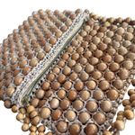 Vintage Beaded Handbag Natural Wood Raffia Woven Made in Japan Brown BOHO Retro Tan Photo 13