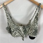 Lulus NWT  Hello Sunny Olive Green Multi Snake Print Bikini Top Size Medium Photo 1