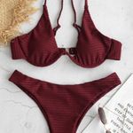 Zaful Maroon Underwire Bikini Set Photo 0