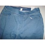 Isaac Mizrahi New Womens  Live Divine Denim Pull On Jeans Blue Gold Snaps 4 Tall Photo 2