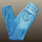 Denim Blvd Denim‎ Blvd Medium Wash Distressed Skinny Jeans Sz 1 Photo 1