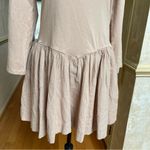 Free People  Onda Dropped waist Long Sleeve Stretch Cotton Dress Square neck Sz L Photo 7