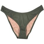 J.Crew  Textured curved-waist‎ cheeky bikini bottom in General Surplus L NWT Photo 1