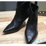 Jessica Simpson Nelda Western Cowboy Ankle Stiletto Booties 5M Black Leather Photo 3