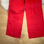 Haute Monde Red satin cargo styles high waisted wide leg pants M Photo 3