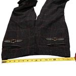 Coach  Women's 32 Horsebit Pocket Flare Trouser Pants Dark Plaid Wool Tweed‎ Photo 5