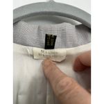 Vintage Linen Blend Skirt Suit Set Blazer Career Wear Made in Poland 6 Gray Photo 4