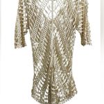 Poetry  Open Knit Crochet Top 3/4 Sleeve Boho Hippie Beach Festival Size M/L Photo 7