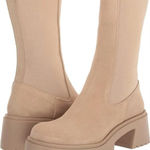 Steve Madden  Hesitant Sand Suede Block Heel Pull On Mid
Calf Fashion Boots Sz8 Photo 0