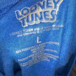 Looney Tunes  Graphic Sweatshirt That's All Folks Long Sleeve Blue Women's L Photo 3