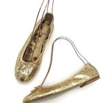 Sam Edelman Felicia Gold Glitter Ballet Slipper Flats Preppy Classic Size 7.5 Photo 3
