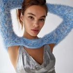 Urban Outfitters UO Whitney Fuzzy Shrug Sweater S Blue NWT Photo 0