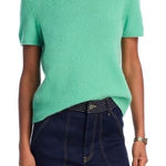 Cashmere Short Sleeve Sweater Bloomingdales Womens Size S Mint Green Photo 0