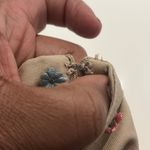 Liz Claiborne  Women 12 Tan Colorful‎ embroidered Flowers Lined Carpi Pants Y2K Photo 7