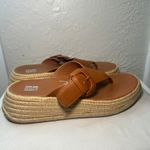 FitFlop F-MODE Espadrille Leather Flatform Toe-Post Sandals Deep Tan Size 7 Photo 3